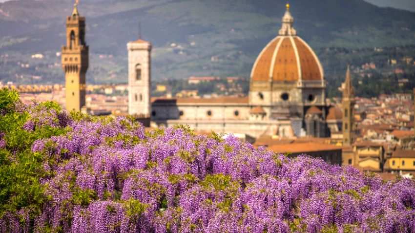 What sits near Turin and Florence, and where to continue